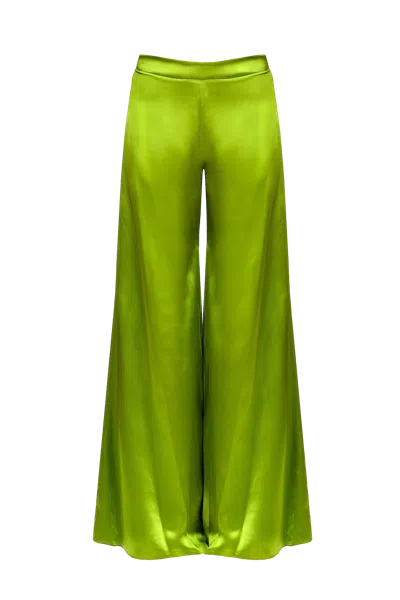 Francesca Miranda Anderson Silk Pants In Green