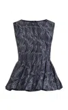 Francesca Miranda Anfora Peplum Cotton Top In Blue