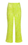 Francesca Miranda Anderson Silk Pants In Green