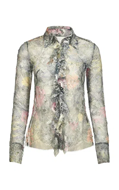 Francesca Miranda Arena Ruffle-front Top In Multi