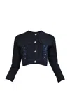 Francesca Miranda Armor Flap Pocket Denim Jacket In Dark Wash