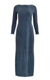 Francesca Miranda Atenea Long-sleeve Maxi Dress In Blue