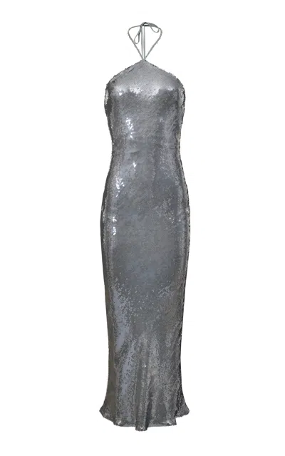 Francesca Miranda Aurora Sequined Dress In Blue