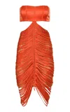 Francesca Miranda Azucena Cutout Silk Mini Dress In Orange