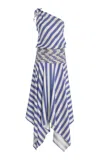 Francesca Miranda Banda Single-shoulder Silk Dress In Multi