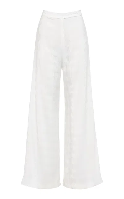 Francesca Miranda Blanca High Waisted Straight Pants In White