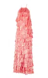 Francesca Miranda Brillo Ruffled Halterneck Maxi Dress In Pink
