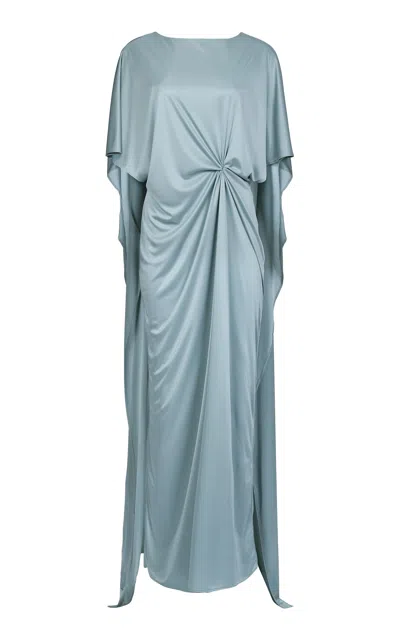 Francesca Miranda Calma Draed Jersey Maxi Dress In Blue