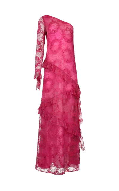 Francesca Miranda Cascade Lace Dress In Pink