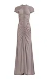 Francesca Miranda Cassandra Ruched Gown In Neutral