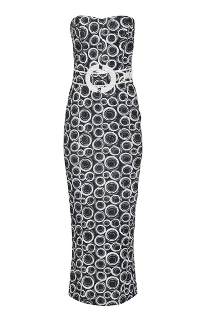 Francesca Miranda Cassata Printed Cotton Denim Dress In Multi