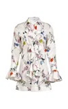 Francesca Miranda Cate Ruffled Cotton Mini Dress In Floral