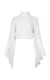 Francesca Miranda Clara High-neck Long Sleeve Top In White