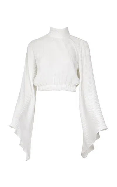 FRANCESCA MIRANDA CLARA HIGH-NECK LONG SLEEVE TOP