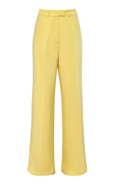Francesca Miranda Clavel Silk Pants In Yellow