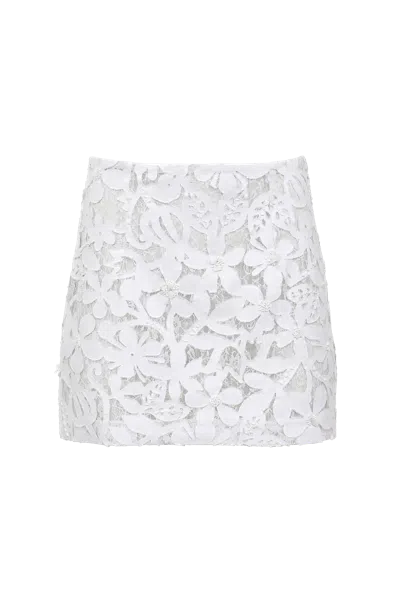Francesca Miranda Curpo Lace Denim Skirt In White