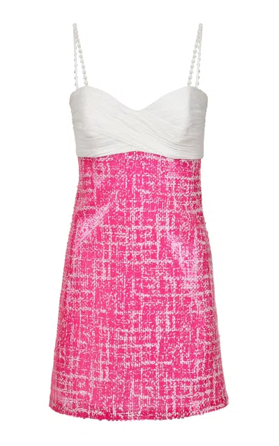 Francesca Miranda Dolce Sequined Strapless Mini Dress In Pink