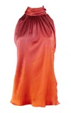 Francesca Miranda Eden Hand-dyed Silk Top In Tomato