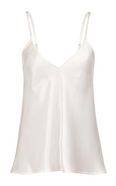 Francesca Miranda Embroidered Silk Top In White