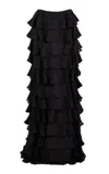 Francesca Miranda Emilie Olas Silk Maxi Skirt In Onyx