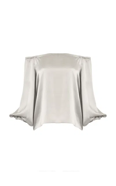 Francesca Miranda Emma Silk Top In Silver