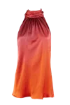 Francesca Miranda Eden Hand-dyed Silk Top In Tomato