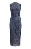 Francesca Miranda Estela Midi Lace Dress In Blue