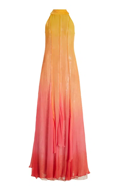 Francesca Miranda Exclusive Ombré-effect Silk Chiffon Maxi Dress In Multi