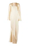 Francesca Miranda Women's Fenix Long-sleeve Silk Maxi Dress In Ivory