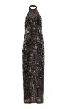 Francesca Miranda Flames Sequins Silk Maxi Dress
