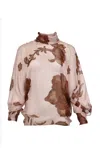 Francesca Miranda Garden Long Sleeve Floral Silk Blouse