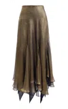 Francesca Miranda Golden Trio Silk Midi Skirt