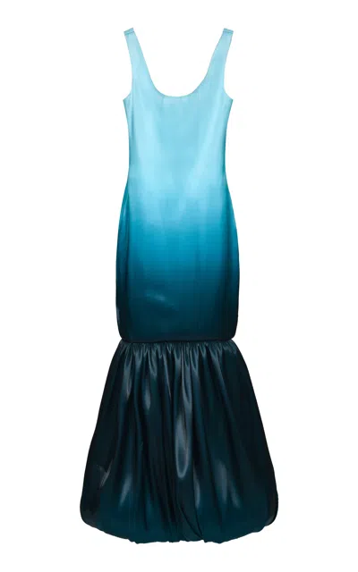 Francesca Miranda Gota Fishtail Maxi Dress In Blue