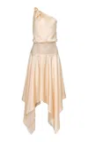 Francesca Miranda Halia Satin Dress In Neutral