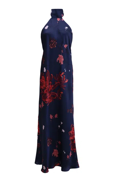 Francesca Miranda Hera Silk Maxi Dress In Pink