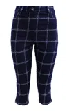 Francesca Miranda Indigo Cotton-blend Crop Pants In Blue