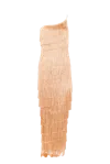 Francesca Miranda Women's Isidora Asymmetric Fringe Maxi Dress In Apricot