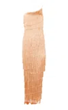 Francesca Miranda Women's Isidora Asymmetric Fringe Maxi Dress In Apricot