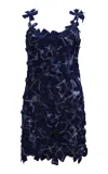 Francesca Miranda Jardin Cotton Mini Dress In Blue