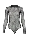 Francesca Miranda Jave Lace Bodysuit In Ebony