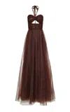 Francesca Miranda Leon Silk Organza Mocca Dress