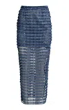 Francesca Miranda Lunar Textured Maxi Skirt In Blue