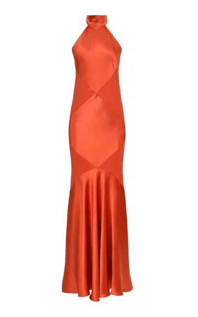 Francesca Miranda Marigold Silk Dress In Orange