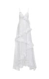 Francesca Miranda Mattina Asymmetric Ruffled Cotton Maxi Dress In White