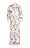 Francesca Miranda Menta Floral-embroidered Cotton Long-shirt
