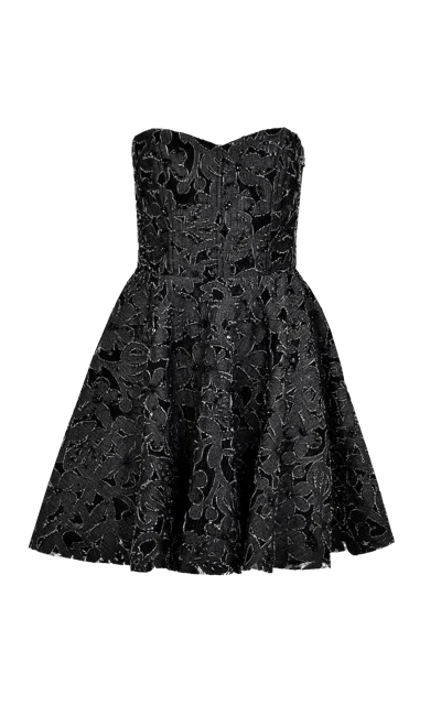 Francesca Miranda Miza Lace Denim Dress In Ebony