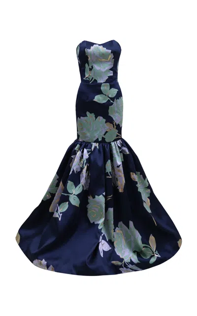 Francesca Miranda Odette Silk-blend Maxi Dress In Pink