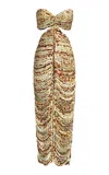Francesca Miranda Ola Solar Cutout Silk Handmade Dress In Yellow