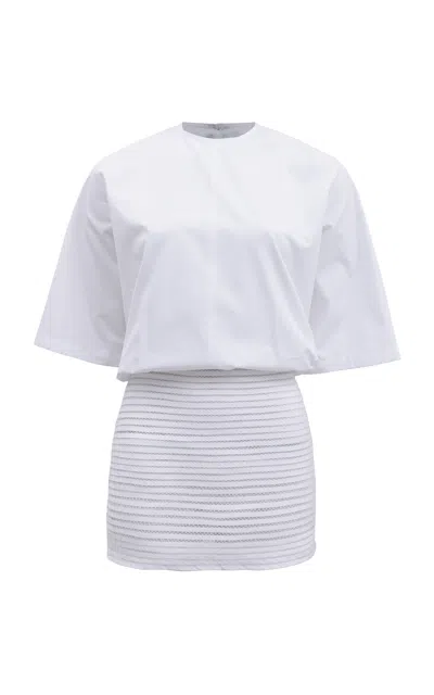 Francesca Miranda Opaline Cotton Mini Dress In White