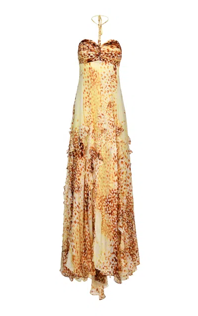 Francesca Miranda Orchid Silk Dress In Brown